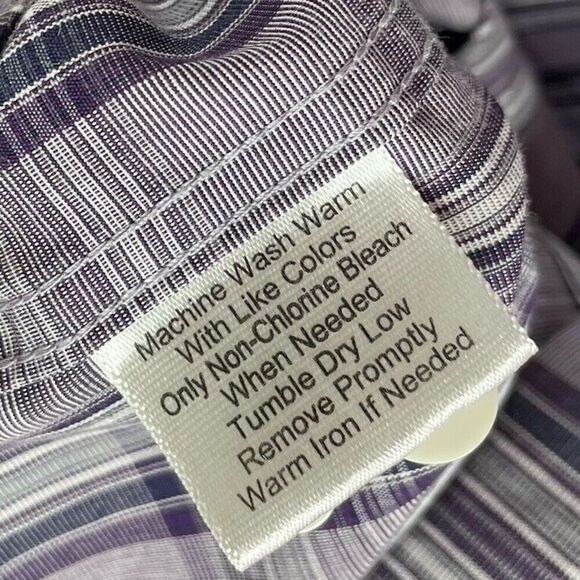 JOS A BANK Shirt Mens XL Tailored Fit Hidden Button Down Collar Purple Plaid - Picture 10 of 10